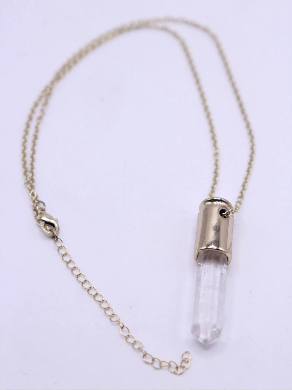 Love Bullets Raw Clear Quartz Point Pendant Necklace